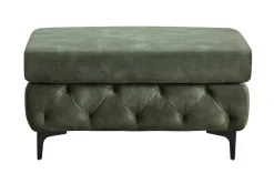 Chesterfield Sitzhocker MODERN BAROCK 95cm grün Samt Fußhocker