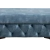 Chesterfield Sitzhocker MODERN BAROCK 95cm petrol Samt Fußhocker