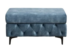 Chesterfield Sitzhocker MODERN BAROCK 95cm petrol Samt Fußhocker