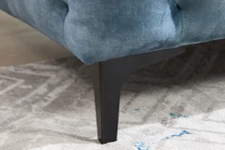Chesterfield Sitzhocker MODERN BAROCK 95cm petrol Samt Fußhocker
