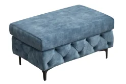 Chesterfield Sitzhocker MODERN BAROCK 95cm petrol Samt Fußhocker