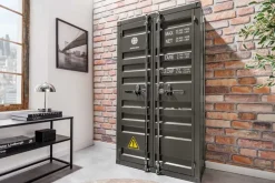 Container-Schrank GLOBETROTTER 140cm anthrazit Metall Aktenschrank Highboard