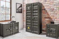 Container-Schrank GLOBETROTTER 140cm anthrazit Metall Aktenschrank Highboard