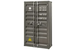Container-Schrank GLOBETROTTER 140cm anthrazit Metall Aktenschrank Highboard