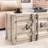 Container-Schrank GLOBETROTTER 80cm greige Metall Aktenschrank mit Flügeltüren