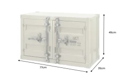 Container-Schrank GLOBETROTTER 80cm greige Metall Aktenschrank mit Flügeltüren