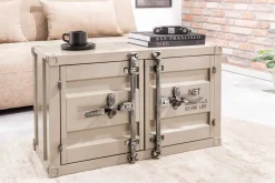Container-Schrank GLOBETROTTER 80cm greige Metall Aktenschrank mit Flügeltüren