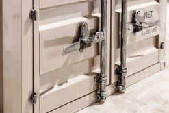 Container-Schrank GLOBETROTTER 80cm greige Metall Aktenschrank mit Flügeltüren