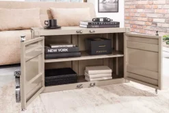 Container-Schrank GLOBETROTTER 80cm greige Metall Aktenschrank mit Flügeltüren