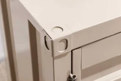 Container-Schrank GLOBETROTTER 80cm greige Metall Aktenschrank mit Flügeltüren