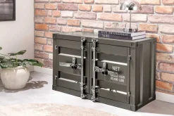 Container-Schrank GLOBETROTTER 80cm anthrazit Metall Aktenschrank mit Flügeltüren