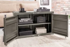 Container-Schrank GLOBETROTTER 80cm anthrazit Metall Aktenschrank mit Flügeltüren