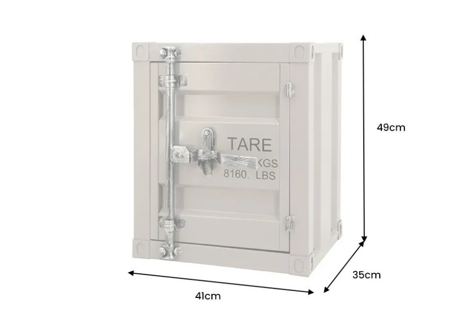 Container-Schrank GLOBETROTTER 50cm greige Metall Nachttisch Beistellschrank