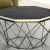 Couchtisch DIAMOND 70cm schwarz weiß messing Mosaik Kunsthandwerk