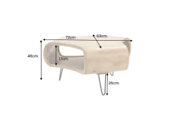 Couchtisch ORGANIC LIVING 70cm natur cream finish Mangoholz mit Hairpin Legs