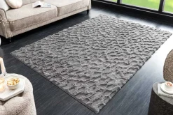 3D Hochflor Teppich DUNE 230x160cm anthrazit Hoch-Tief-Effekt