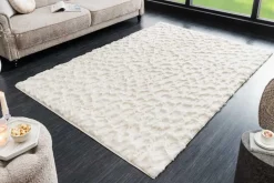 3D Hochflor Teppich DUNE 230x160cm beige Hoch-Tief-Effekt