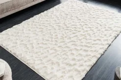 3D Hochflor Teppich DUNE 230x160cm beige Hoch-Tief-Effekt
