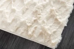 3D Hochflor Teppich DUNE 230x160cm beige Hoch-Tief-Effekt
