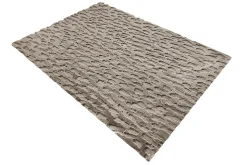 3D Hochflor Teppich DUNE 230x160cm taupe Hoch-Tief-Effekt