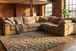 3D Hochflor Teppich DUNE 230x160cm taupe Hoch-Tief-Effekt