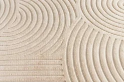 3D strukturierter Kurzflor Teppich ART DECO 230x160cm beige Hoch-Tief-Effekt