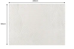 3D strukturierter Kurzflor Teppich ART DECO 230x160cm beige Hoch-Tief-Effekt