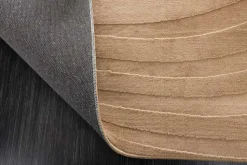 3D strukturierter Kurzflor Teppich WAVE 230x160cm beige Hoch-Tief-Effekt