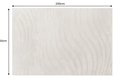 3D strukturierter Kurzflor Teppich WAVE 230x160cm beige Hoch-Tief-Effekt