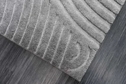 3D strukturierter Kurzflor Teppich ART DECO 230x160cm grau Hoch-Tief-Effekt