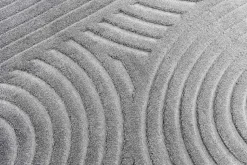 3D strukturierter Kurzflor Teppich ART DECO 230x160cm grau Hoch-Tief-Effekt