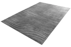3D strukturierter Kurzflor Teppich WAVE 230x160cm anthrazit Hoch-Tief-Effekt