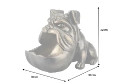 Deko-Figur BULLDOG 30cm bronze mit Ablagefach handmade