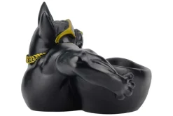 Deko-Figur BULLDOG 35cm schwarz handmade Schale mit Ablagefach