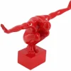 Deko-Figur HIGH DIVER 50cm rot handmade Athleten-Skulptur