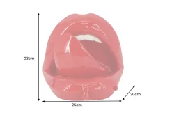 Deko-Figur LIP 25cm rot weiß Hochglanz handmade Pop-Art