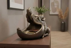 Deko-Figur WARTHOG 35cm bronze mit Ablagefach handmade