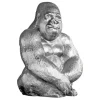 Dekorative Gorillafigur KONG 40cm silber handmade Metall Skulptur