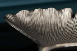 Dekorative Schale GINKGO 35cm silber handmade Metall