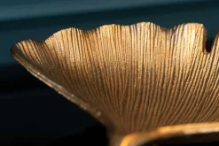 Dekorative Schale GINKGO 45cm gold handmade Metall