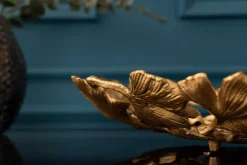 Dekorative Schale GINKGO LEAFS 50cm gold handmade Metall