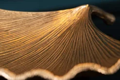Dekorative Schale GINKGO 35cm gold handmade Metall