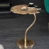 Dekorativer Beistelltisch GINKGO LEAF 55cm gold handmade Metall