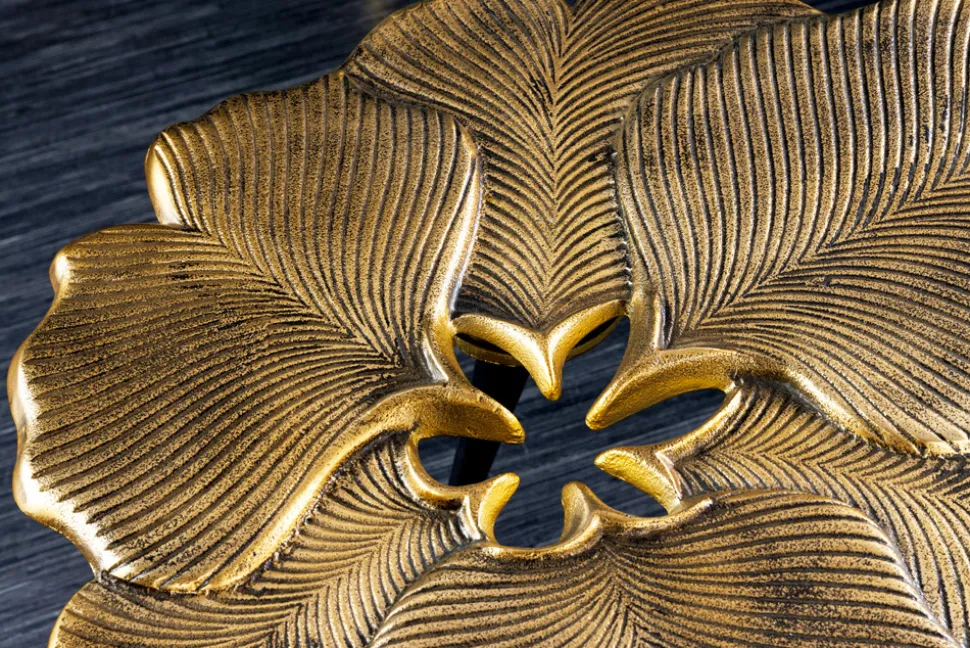 Dekorativer Beistelltisch GINKGO LEAFS 60cm gold handmade Metall