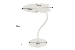 Dekorativer Beistelltisch GINKGO LEAF 55cm silber handmade Metall