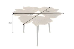 Dekorativer Couchtisch GINKGO LEAFS 75cm gold handmade Metall