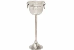 Dekorativer Sektkühler CHAMPAGNE 80cm antik silber handmade Metall Flaschenkühler