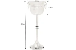 Dekorativer Sektkühler CHAMPAGNE 80cm antik silber handmade Metall Flaschenkühler