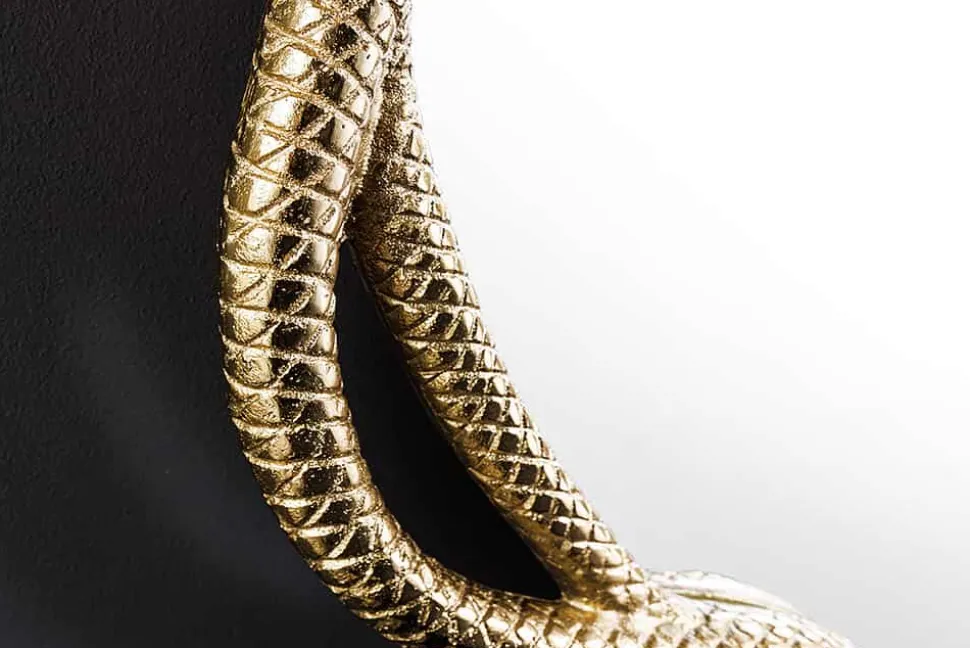 Dekorativer Spiegel SNAKE XL 85cm gold Metall Schlangen-Skulptur