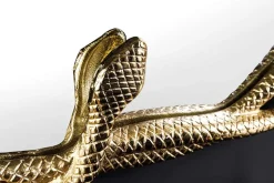 Dekorativer Spiegel SNAKE XL 85cm gold Metall Schlangen-Skulptur